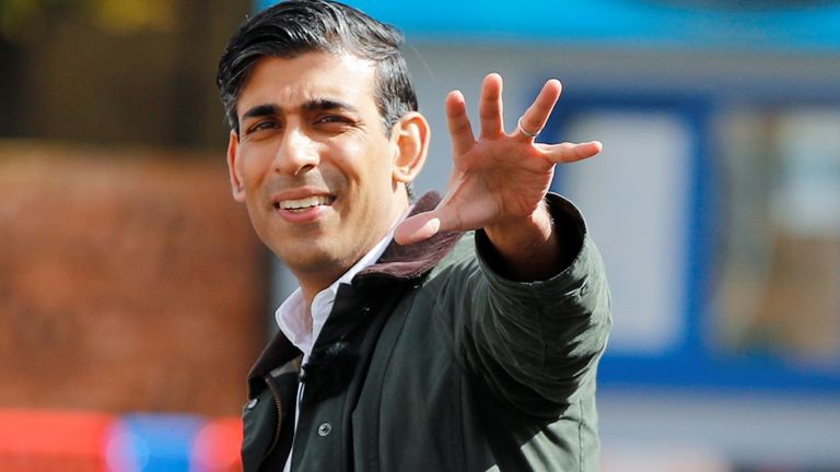 Chancellor of the Exchequer Rishi Sunak during a visit to the Marine Holiday Park in Rhyl, Denbighshire, as part of the Welsh Conservative Party's Senedd election campaign. Picture date: Wednesday May 5, 2021.