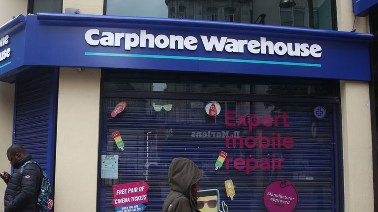 A Carphone Warehouse store on Oxford Street, central London 29/5/2018