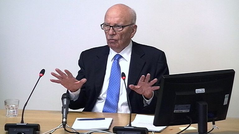 Rupert Murdoch at the Leveson inquiry in 2012
