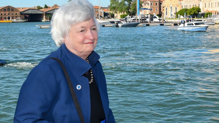 U.S. Secretary of the Treasury Janet Yellen arrives to attend the G20 finance ministers and central bank governors' meeting in Venice, Italy, July 9, 2021. 