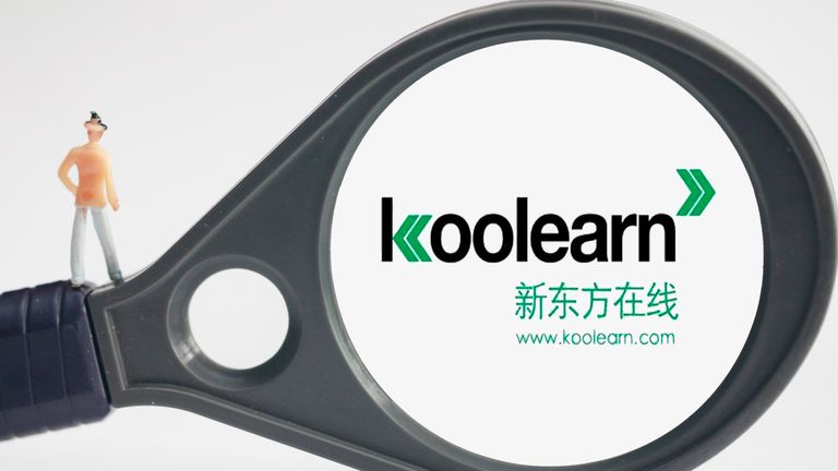 View of a logo of online educator Koolearn Technology Holding Ltd, a subsidiary of New Oriental Education and Technology Group Inc., in Tangyin county, Anyang city, central China's Henan province, 6 April 2015. Pic: AP