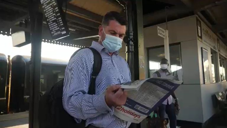 The majority of passengers were wearing face masks despite being told they did not need to