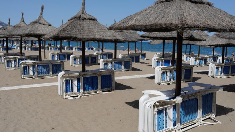 A half empty beach in southern Spain