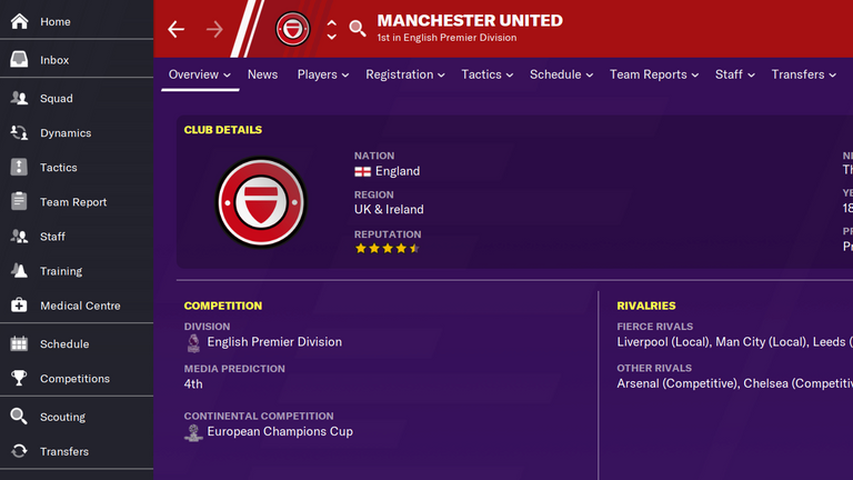 'Manchester United' will be replaced in Football Manager with 'Manchester UFC'