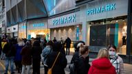 Early morning shoppers at Primark, in Birmingham, as England takes another step back towards normality with the further easing of lockdown restrictions. Picture date: Monday April 12, 2021.