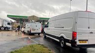 Petrol station in West London  -  received it’s fuel delivery at 7am, but queues had built long before then. Staff have been out, acting as marshals, trying to avoid queues spilling onto the A4 while getting people through as swiftly as they can. They’ve also closed off two pumps for emergency services.
