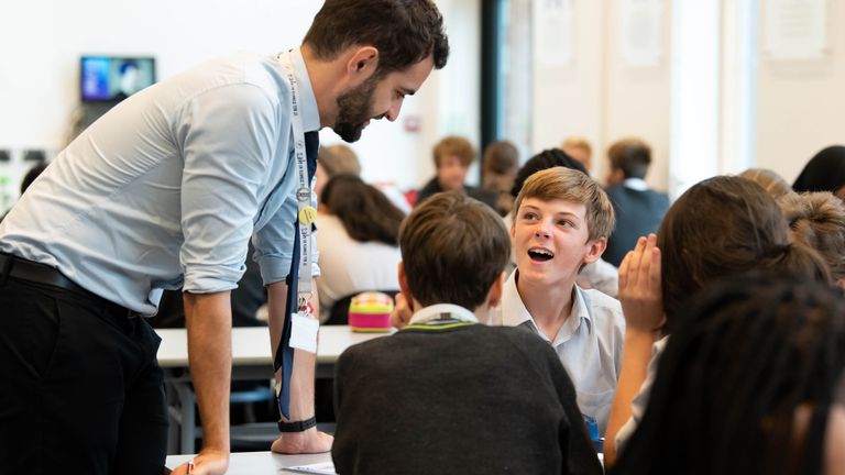 Students and teachers from the Archer Academy in East Finchley participate in an educational session led by the National Citizen Service (NCS), which has been designed to encourage and support youth social activism outside the classroom, London.