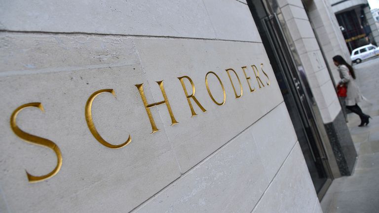 Schroders logo in City of London