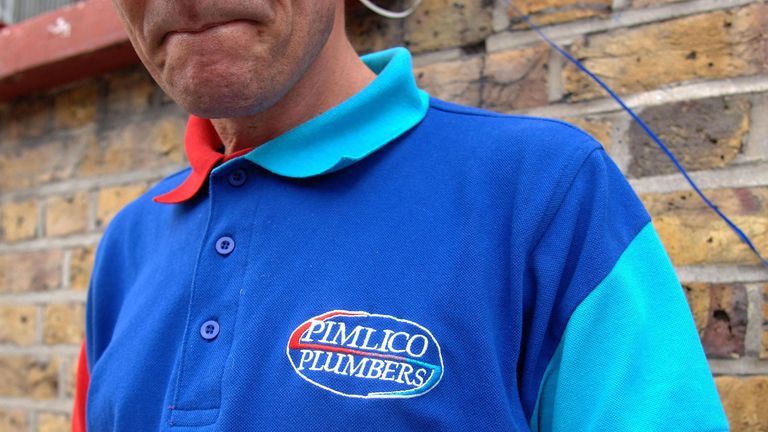 File photo dated 03/09/07 of a Pimlico Plumbers staff member wearing his uniform