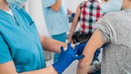 Doctor vaccinating girl. Pic: iStock