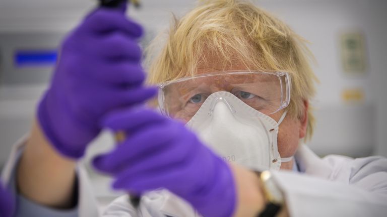 Valneva's vaccine is being made at its plant in Scotland and is currently in the third phase of trials. Boris Johnson was pictured trying one of the tests when he visited the laboratory