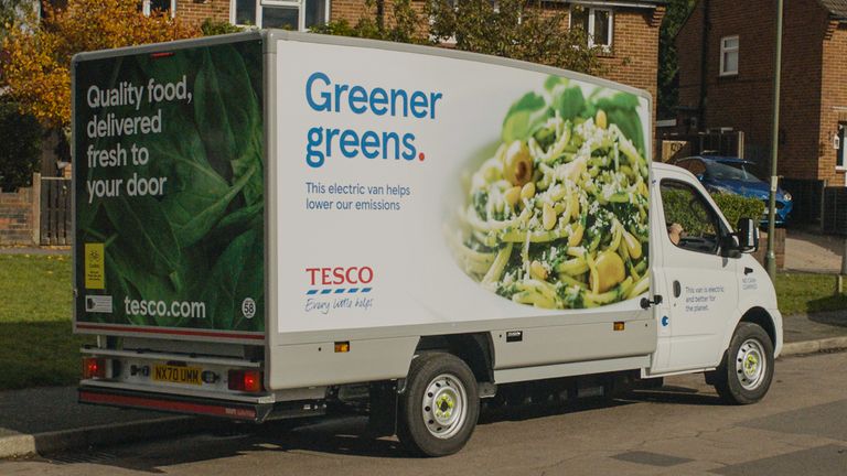 Tesco's electric vehicle delivery fleet will be expanded following its London launch. Pic: Tesco