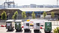 Northern Ireland Department of Agriculture, Environment and Rural Affairs (DAERA) site on Drumcrue Street in Belfast, which is one of the sites used when lorries roll off the ferries that is used to perform checks. Picture date: Monday June 28 2021.