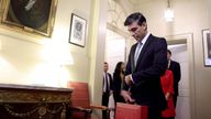 27/10/2021. London, United Kingdom. Budget Day 2021.  Chancellor of the Exchequer Rishi Sunak leaves No11 Downing Street to deliver his 2021 Budget to the House of Commons. Picture by Andrew Parsons / No 10 Downing Street