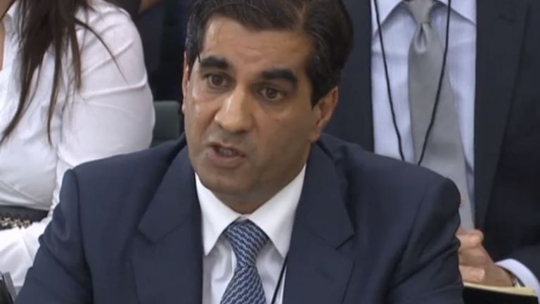 2 Sisters Food Group Group chief executive and owner Ranjit Singh Boparan appearing at the Environment, Food and Rural Affairs (Efra) Select Committee 