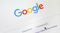 FILE - In this Aug. 28, 2018, file photo, a cursor moves over Google's search engine page, in Portland, Ore. Google is paying more attention to the small words in your searches. Google is rolling out the change to English language searches in the U.S. starting this week. (AP Photo/Don Ryan, File)


