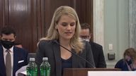  Frances Haugen, a former Facebook employee, arrives to testify during the Senate Commerce, Science and Transportation Subcommittee on Consumer Protection, Product Safety, and Data Security hearing titled 