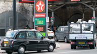 Drivers queue for fuel at a petrol station in central London. Picture date: Friday October 1, 2021.