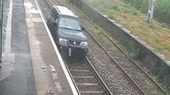 A motorist drove half a mile down train tracks at Duddeston Station in Birmingham. Pic: British Transport Police