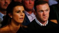 Wayne Rooney and wife Coleen watch the Anthony Crolla v Jorge Linares fight in 2016