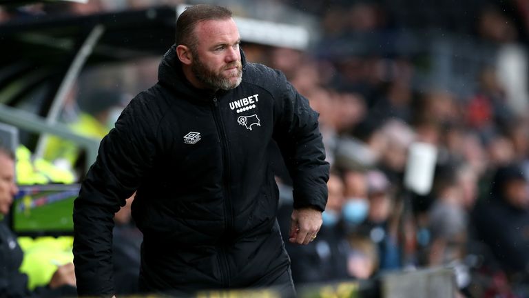 Derby County manager Wayne Rooney