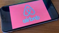 Photo by: STRF/STAR MAX/IPx 2020 12/9/20 airbnb to launch their IPO later this month. 12/9/20 An airbnb logo shot off an iphone 6s.


