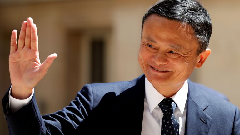 Jack Ma, chairman of Alibaba Group arrives at the "Tech for Good" Summit in Paris, France May 15, 2019.