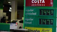 Petrol and diesel prices at a petrol station in London. Picture date: Wednesday October 20, 2021. Photo credit should read: Yui Mok/PA Wire