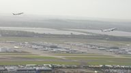 Synchronised flights leave Heathrow