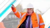 Prime Minister Boris Johnson during a visit to the Network Rail hub at Gascoigne Wood, near Selby, North Yorkshire