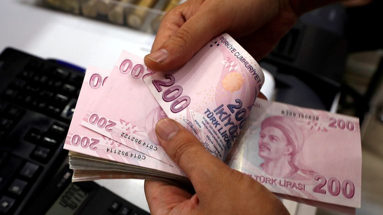 The lira hit new lows against the US dollar and the euro