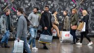 Shoppers on Oxford Street in London on the last Saturday before Christmas. -21-Dec-2019