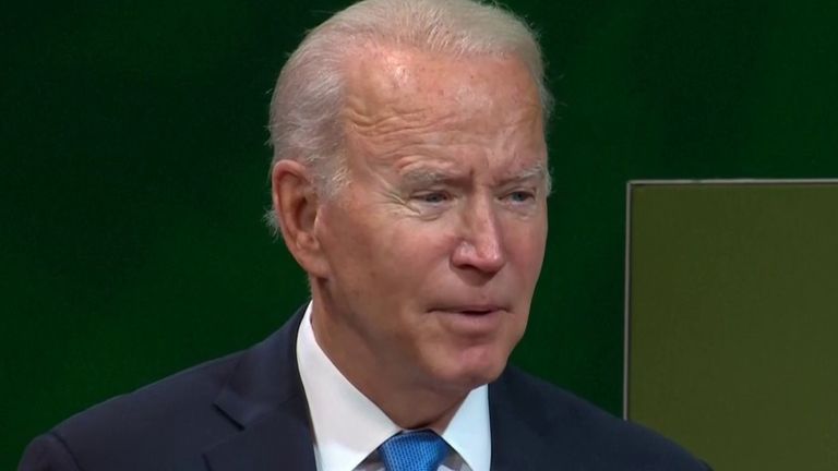 US President Joe Biden speaks at COP26