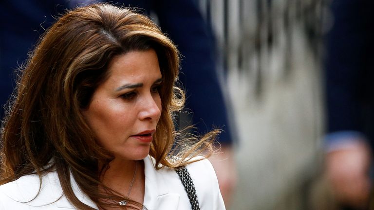 FILE PHOTO: Princess Haya bint Al Hussein, the wife of Dubai's Sheikh Mohammed bin Rashid Al Maktoum, arrives at the High Court in London, Britain February 26, 2020. REUTERS/Henry Nicholls/File Photo