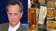 Richard E grant posts food from hotel quarantine 