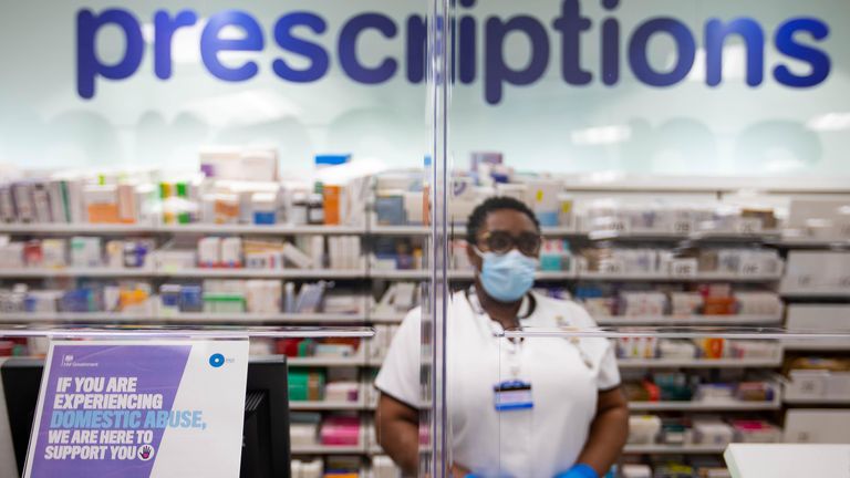 Signage for Ask For Ani at the pharmacy desk in a Boots store 14/1/2021