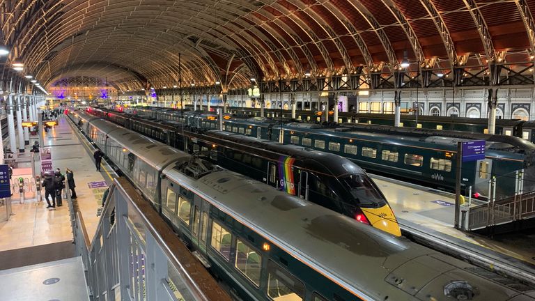 A quiet Paddington Station, London, at 0725 as work from home guidance by the government has started on Monday. The UK Covid alert level was raised to Level 4, up from Level 3, following the rapid increase in the number of Omicron cases being recorded. Picture date: Monday December 13, 2021.
