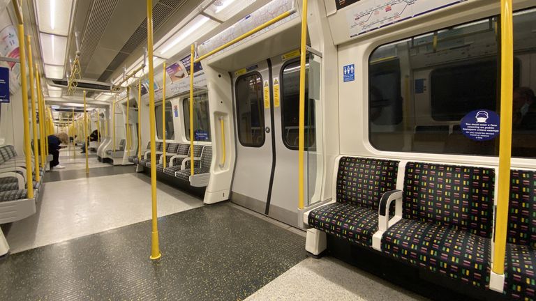 Empty seats on an early morning commuter train after it left Hammersmith, in west London, the morning after Prime Minister Boris Johnson announced that work-from-home guidance will return Monday as part of the introduction of new restrictions in England to help control the spread of the Omicron variant. Picture date: Thursday December 9, 2021.