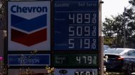 Gas prices grow along with inflation as this sign at a gas station shows in Carlsbad, California, U.S. November, 9, 2021. REUTERS/Mike Blake