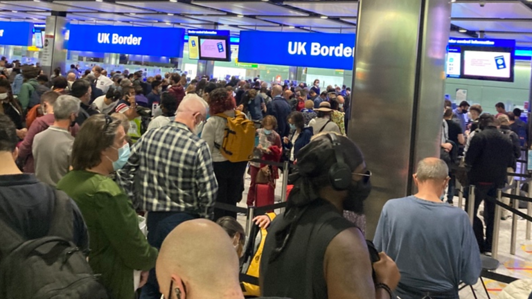 Heathrow said it was experiencing 'unacceptable' queues and blamed Border Force's e-gates