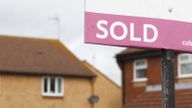 File photo dated 02/10/12 of an estate agent's sold sign outside a property. The average UK house price has surged by 24,000 during the past year of coronavirus lockdowns, according to the Office for National Statistics (ONS). Issue date: Wednesday May 19, 2021.