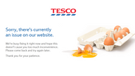 The Tesco website is displaying an error message