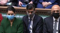 Rishi Sunak furrowed his brow as Kate Osamor asked if the PM agreed with him 'writing off £4.3bn' of COVID support fraud