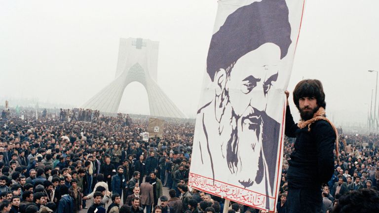 In this Oct. 9, 1978 file photo, Iranian protesters demonstrate against Shah Mohammad Reza Pahlavi in Tehran, Iran. Pic: AP