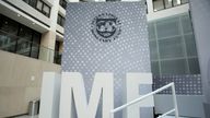 International Monetary Fund logo is seen inside the headquarters at the end of the IMF/World Bank annual meetings in Washington, U.S., October 9, 2016. 