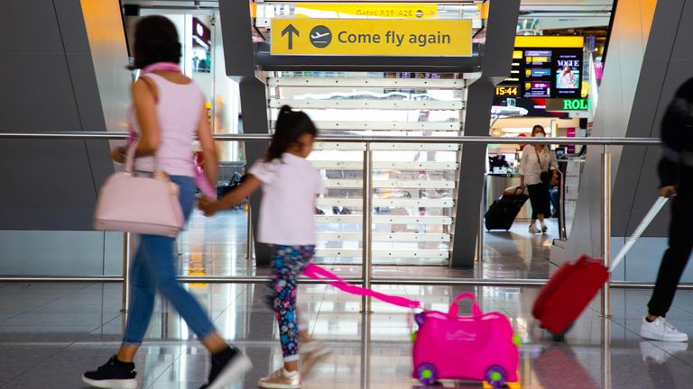 London's  Heathrow Airport passengers 
Thursday July 29, 2021.