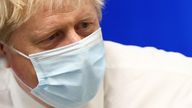 Prime Minister Boris Johnson during a visit to Milton Keynes University Hospital in Buckinghamshire. Picture date: Monday January 24, 2022.
