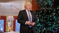 21/12/2021. London, United Kingdom. Prime Minister Boris Johnson - Covid-19 Update. The Prime Minister Boris Johnson records a Covid-19 Christmas update statement. Pic: Andrew Parsons / Downing St

