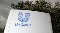 File photo dated 14/06/12 of a Unilever sign. Ben & Jerry's and Hellman's mayonnaise owner Unilever has said it has started 2021 in 