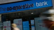 The Co-operative Bank in London, Monday, Feb. 13, 2017. Britain's Co-operative Bank is putting itself up for sale as it struggles to meet capital requirements designed to ensure financial institutions can survive hard times. (AP Photo/Alastair Grant)


